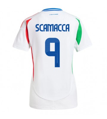 Italien Gianluca Scamacca #9 Bortatröja Kvinnor EM 2024 Kortärmad
